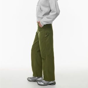 Aritzia Olive Green Straight Leg Pants